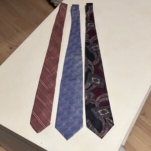 Elegant Men's Tie Set - maroon , Blue, and purple vintage.